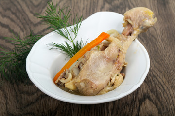 Boiled chicken leg