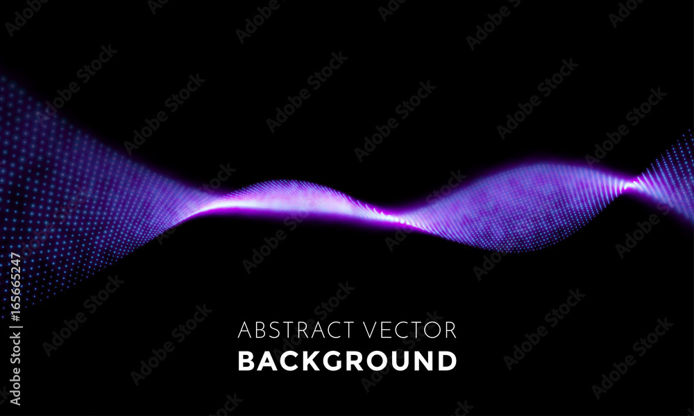 Poster neon led light 3d wave glowing flow twisted motion vector technology background