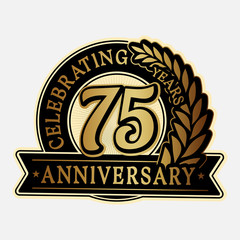 75 years anniversary logo template. Vector and illustration.
