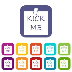 Fototapeta premium Inscription kick me icons set