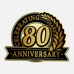 80 years anniversary logo template. Vector and illustration.

