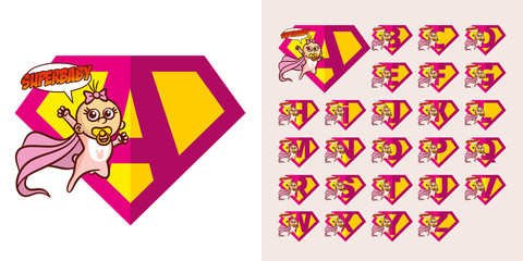 Super hero Logo Letters Supehero Alphabet