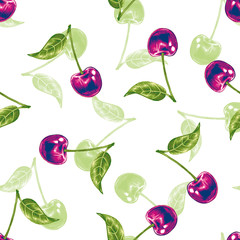 Vector seamless pattern with cherry blossom.