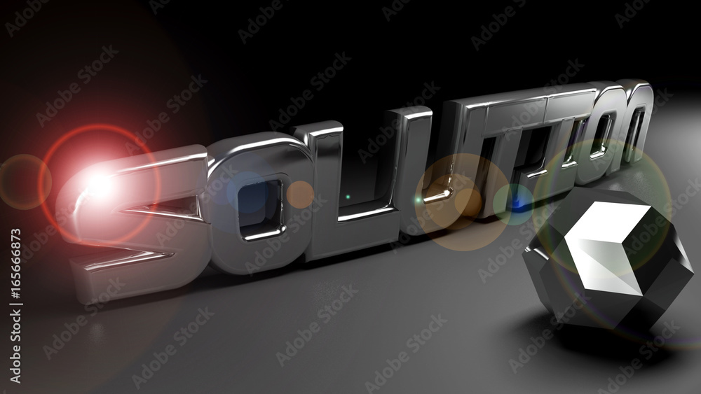 Poster solution chrome concept - 3d rendering