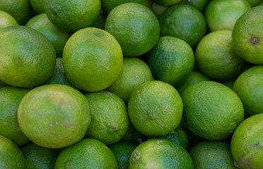 New harvest lime sold at  local city market. Provence. France