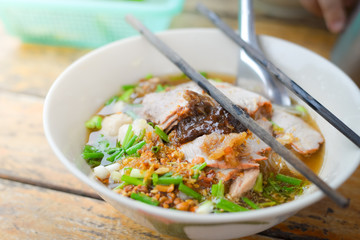 Thai noodle in bowl on.