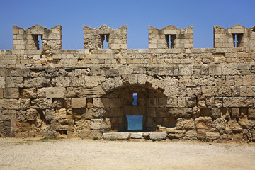 Palace of Grand Master of Knights of Rhodes in Rhodes city. Rhodes island. Greece