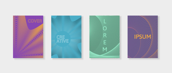 Covers with geometric lines. Applicable for Banners, Placards, Posters and Flyers. Minimal covers design set.