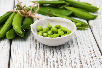 green peas on a table