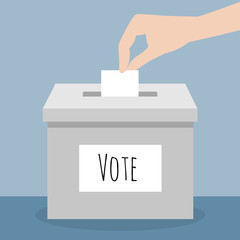 Vote Box Flat Design Vektor Grafik Illustration