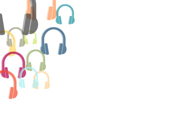 Hintergrund aus bunten Headsets