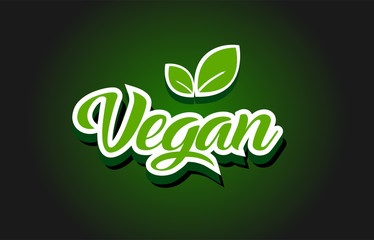 Vegan text logo icon design