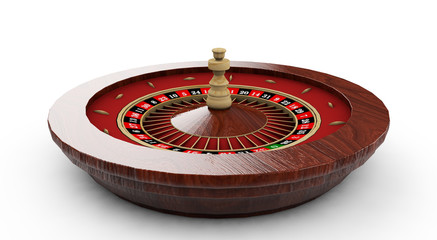 Roulette wheel. 3d render image. Isolated white background.