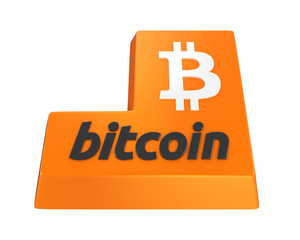 Bitcoin Enter Button Isolated