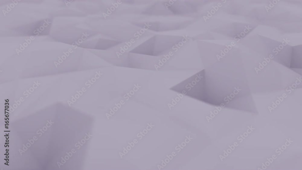 Poster abstract polygonal violet surface, shallow focus close-up. loopable motion background