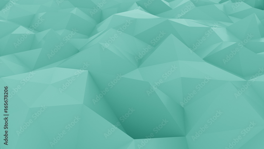 Poster abstract edge and vertex cyan background. 3d rendering