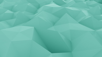 Abstract edge and vertex cyan background. 3D rendering