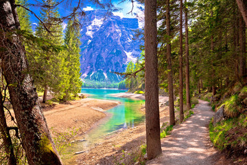 Idyllic Alpine walkway by Pragster Wildsee lake