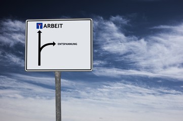 ARBEIT - ENTSPANNUNG - Bilder mit Wörtern aus dem Bereich Leistungsgesellschaft, Wort, Bild, Illustration