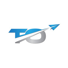 TO initial letter logo origami paper plane