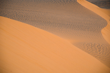 Sand dunes at sunset in the Sahara Desert, Tunisia.
