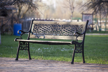 Beautiful and romantic wooden bench