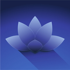 Blue lotus flower vector icon