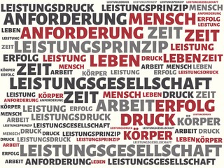 LEISTUNGSGESELLSCHAFT - Bilder mit Wörtern aus dem Bereich Leistungsgesellschaft, Wort, Bild, Illustration