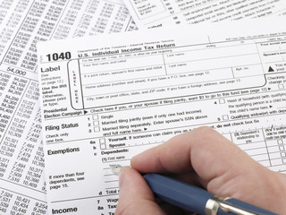 Completing 1040 tax form