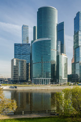 Fototapeta na wymiar Fragment of Moscow-City - International Business Center, Moscow , Russia.