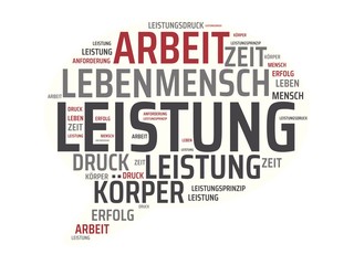 LEISTUNG - Bilder mit Wörtern aus dem Bereich Leistungsgesellschaft, Wort, Bild, Illustration