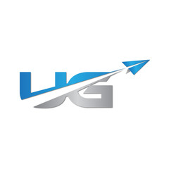 UG initial letter logo origami paper plane
