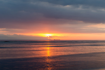 View at Bali island at sunset