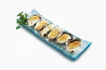 Baked oyster with cheese