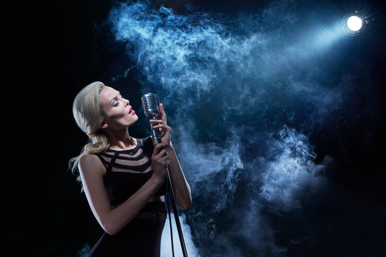 The singer on stage.