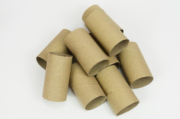 The core Brown for tissue paper isolated on white background. 