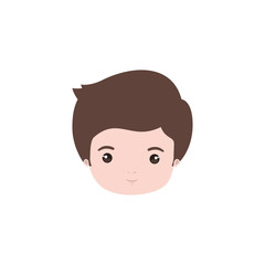 colorful caricature closeup front view guy with hairstyle