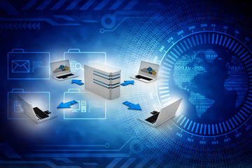 Fototapeta premium 3d rendering Computer network