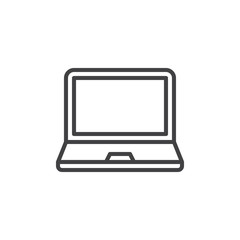 Laptop line icon, outline vector sign, linear style pictogram isolated on white. Symbol, logo illustration. Editable stroke. Pixel perfect vector graphics