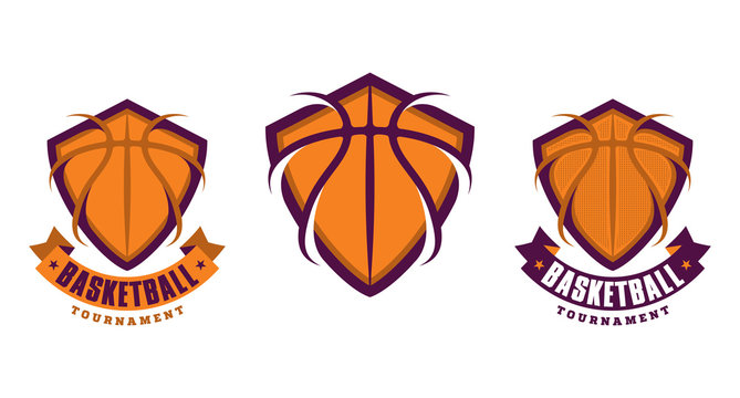 Set of basketball sport icons, logotypes or emblems
