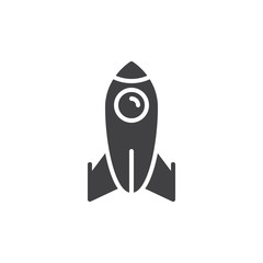 Rocket icon vector, filled flat sign, solid pictogram isolated on white. Startup symbol, logo illustration. Pixel perfect vector graphics