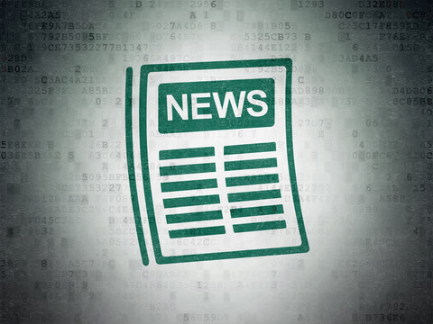 News concept: Newspaper on Digital Data Paper background