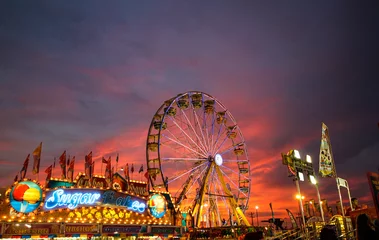 Fotobehang Amusementspark State Fair zonsondergang