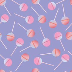 Sketches lollipop seamless pattern. Sweet candies vector illustration