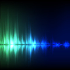 Abstract equalizer background. Blue-green wave.