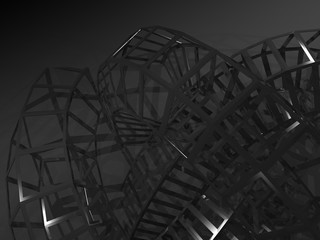 3d physical wire-frame structure installation