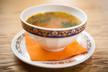 Chicken soup with noodles