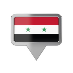 Syria flag location marker icon. 3D Rendering