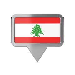 Lebanon flag location marker icon. 3D Rendering