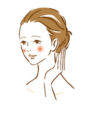 女性　頬　肌トラブル　赤み